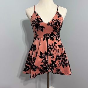 Privy cute velvet floral onesie XS